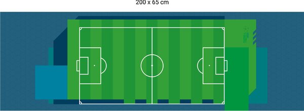 FUGU Fotbal tmavá - ochrana na stěnu za postel Football dark Varianta ochrany zdi: Delší strana postele 200x65 cm