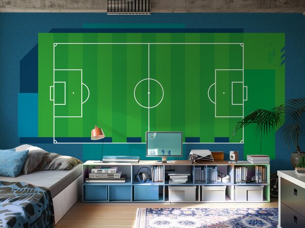 FUGU Fotbalová tapeta - Football friendly area dark Materiál: Digitální eko vlies - klasická tapeta nesamolepicí