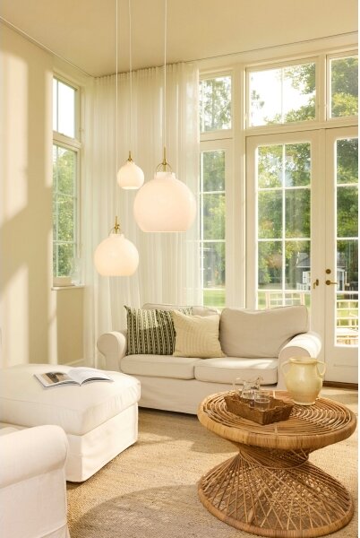 Halo Design 748068 - Lustr na lanku TOSCANA 1xE27/40W/230V pr. 36 cm krém./mosaz