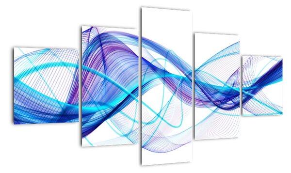 Obraz: abstraktní modrá vlna (125x70cm)