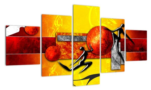 Moderní obraz - gymnasti (125x70cm)