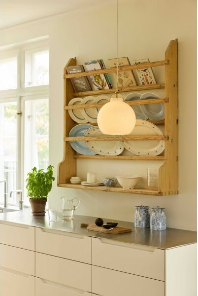 Halo Design 748068 - Lustr na lanku TOSCANA 1xE27/40W/230V pr. 36 cm krém./mosaz