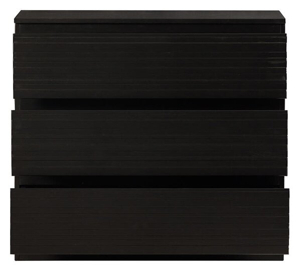 MUZZA Komoda janette 3 zásuvky 75 x 83 cm černá