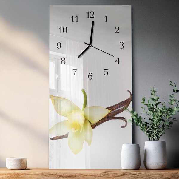 Skleněné hodiny vertikální Lilie zsppc-30x60-00171133