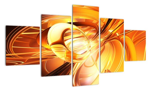 Oranžový abstraktní obraz (125x70cm)