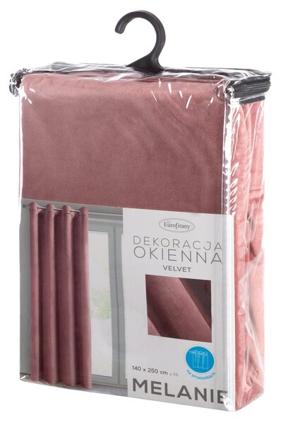 ZATEMŇOVACÍ ZÁVĚS NA KROUŽCÍCH MELANIE 140X250 CM TMAVĚŘUŽOVÁ