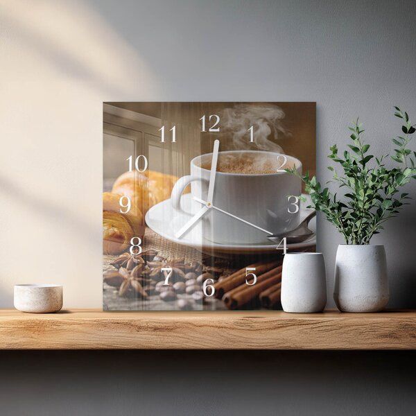 Skleněné hodiny Skořicový anýz zskb-30x30-00058586