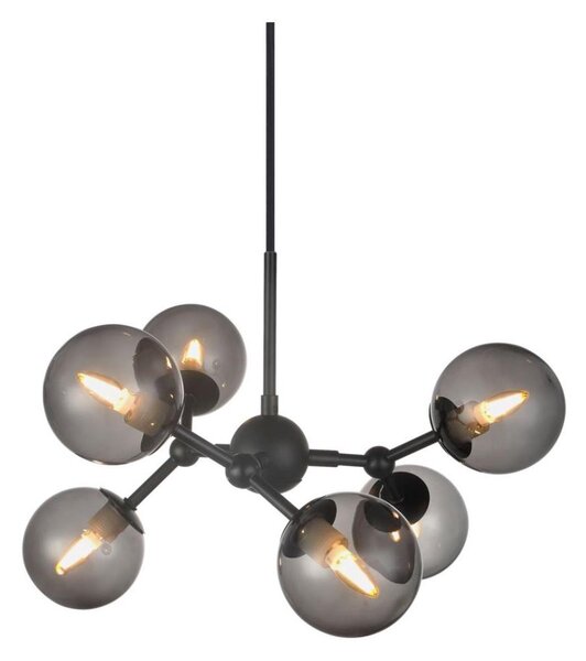 Halo Design 736553 - Lustr na lanku ATOM 6xG9/28W/230V pr. 45 cm černá/k. černá