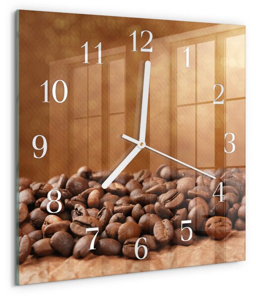 Skleněné hodiny Kávová zrna zskb-30x30-00087437