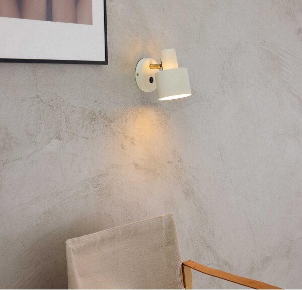 Halo Design 746873 - Nástěnné bodové svítidlo VOGUE 1xE27/40W/230V krémová/mosaz