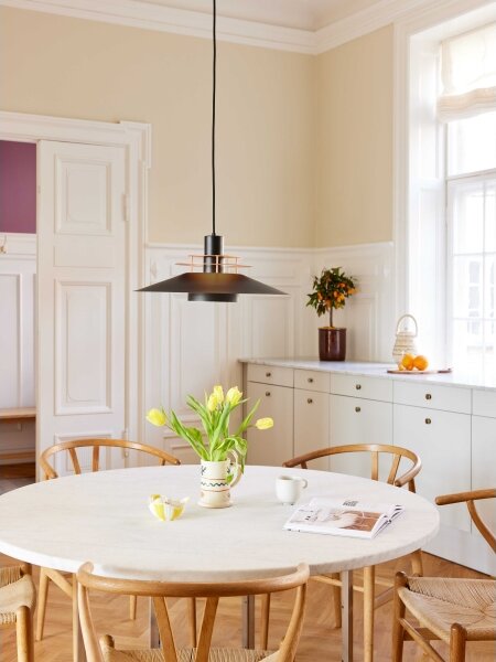 Halo Design 744503 - Lustr na lanku RIVOLI 1xE27/40W/230V pr. 50 cm černá/měděná