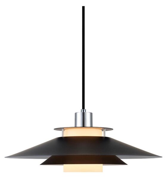 Halo Design 990808- Lustr na lanku RIVOLI 1xE27/40W/230V pr. 40 cm černá/l.chrom
