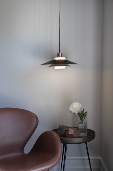 Halo Design 990785 - Lustr na lanku RIVOLI 1xE27/40W/230V pr. 40 cm černá/měděná
