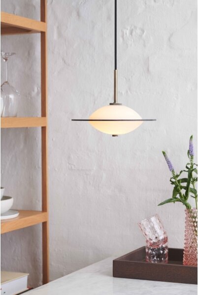 Halo Design 743599- Lustr na lanku ORBIT 1xG9/7W/230V pr. 24 cm bílá/mosaz/kouř