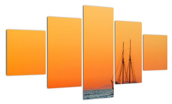 Plachetnice na moři - moderní obraz (125x70cm)
