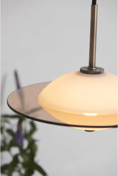 Halo Design 743599- Lustr na lanku ORBIT 1xG9/7W/230V pr. 24 cm bílá/mosaz/kouř