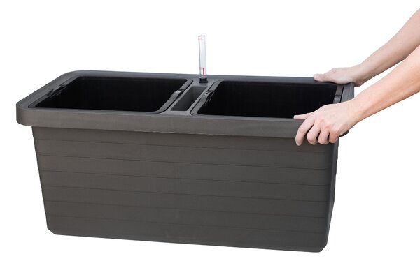 Samozavlažovací truhlík PLASTIA BERBERIS DUO 78x39x35 antracit