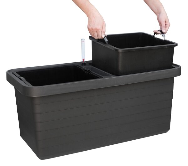 Samozavlažovací truhlík PLASTIA BERBERIS DUO 78x39x35 antracit