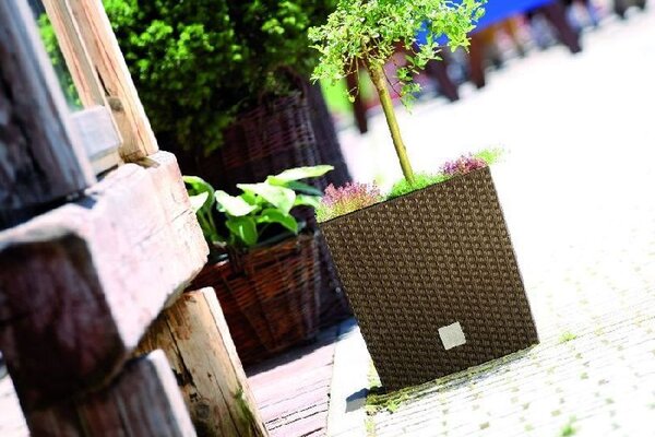 Prosperplast Květináč RATO LOW s vkladem 26,2 cm - barva: antracit