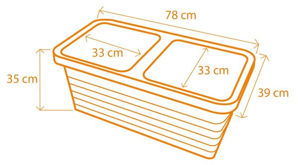 Samozavlažovací truhlík PLASTIA BERBERIS DUO 78x39x35 antracit