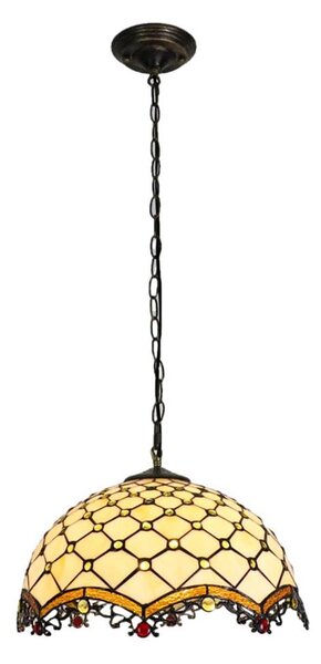 Brilagi - Tiffany vitrážový lustr na řetězu IVORY 1xE27/60W/230V pr. 40 cm