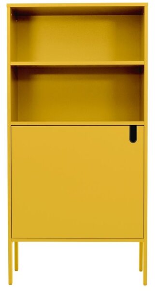 Matně hořčicově žlutá lakovaná knihovna Tenzo Uno 152 x 76 cm