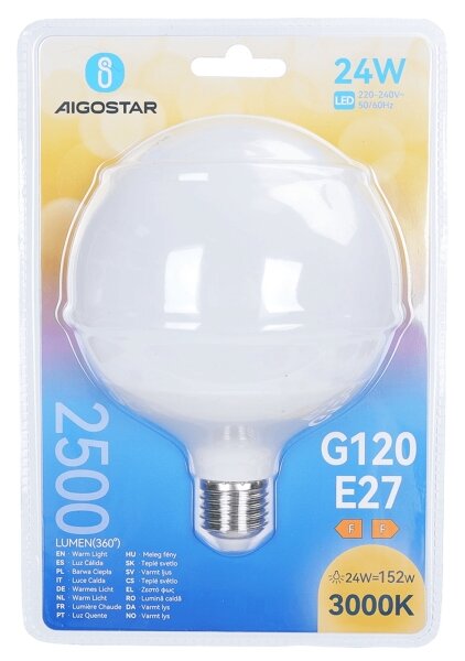 LED Žárovka G120 E27/24W/230V 3000K - Aigostar