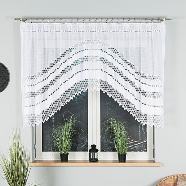 Dekorační oblouková krátká záclona na žabky FILOMENA 120 bílá 270x120 cm MyBestHome