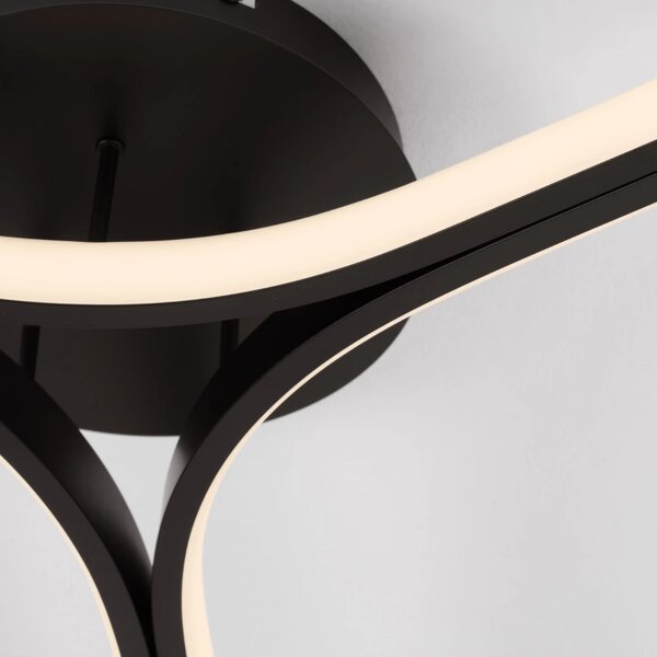 Nova Luce Černé kovové stropní LED světlo Nue 70 cm