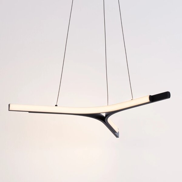 Nova Luce Černé kovové závěsné LED světlo Nue 70 cm