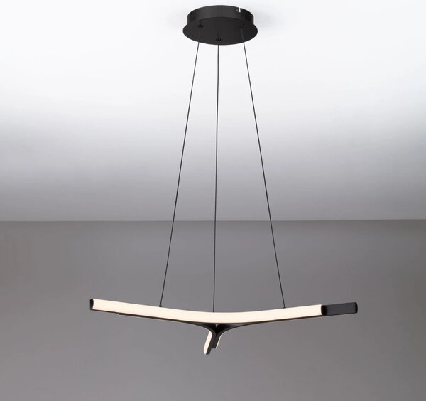 Nova Luce Černé kovové závěsné LED světlo Nue 70 cm
