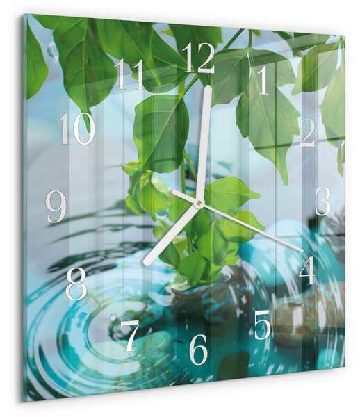 Skleněné hodiny Listy zskb-30x30-00085156