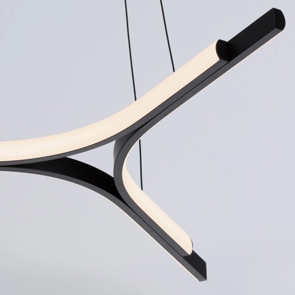 Nova Luce Černé kovové závěsné LED světlo Nue 70 cm