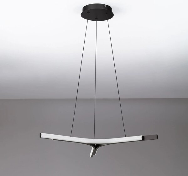 Nova Luce Černé kovové závěsné LED světlo Nue 70 cm
