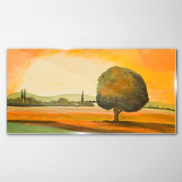 Obraz na skle Obraz na skle Malování krajinné strom