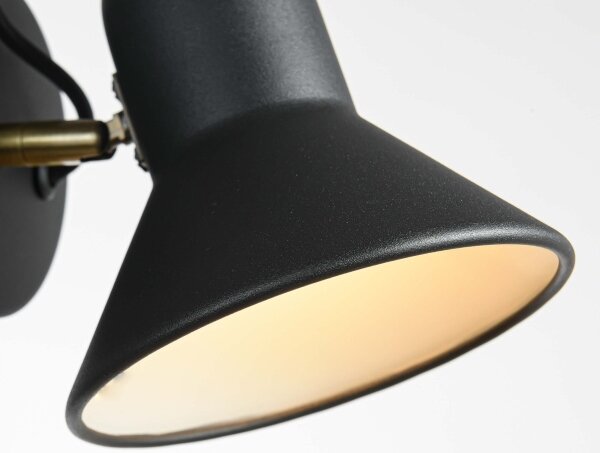 Nástěnné bodové svítidlo ASTAMA 1xE27/40W/230V černá/mosaz