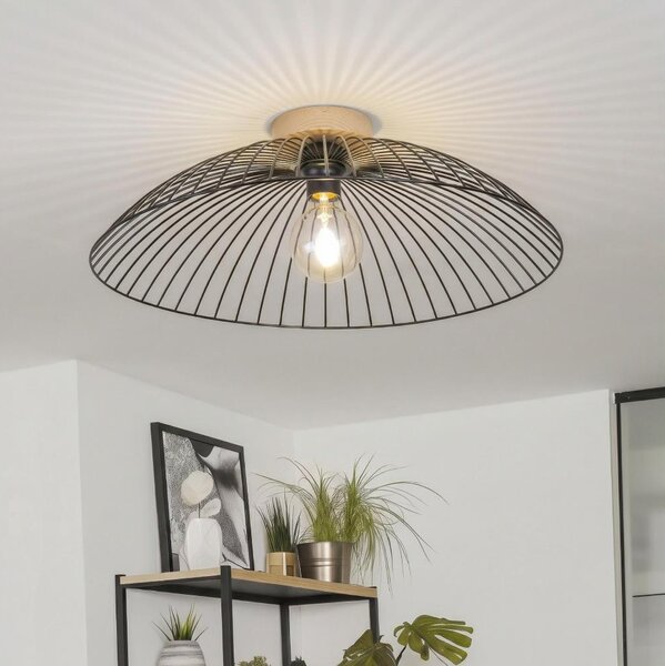 Brilagi - LED Přisazený lustr CERIA WIRE 1xE27/40W/230V pr. 60 cm černá/dub