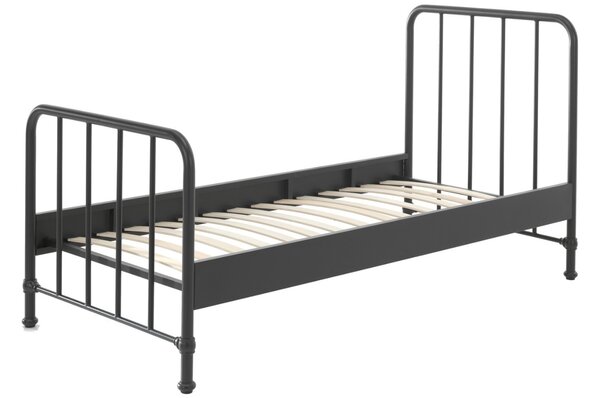 Matně černá kovová postel Vipack Bronxx 90 x 200 cm