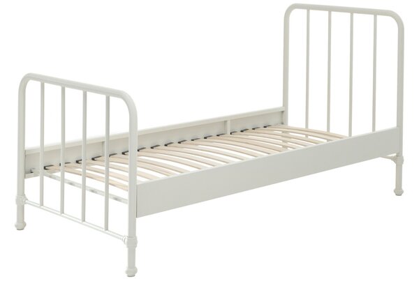 Matně bílá kovová postel Vipack Bronxx 90 x 200 cm