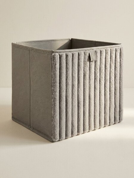 Sinsay - Skládací úložný koš s kožíškem - šedá