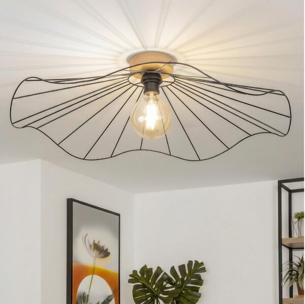 Brilagi - LED Přisazený lustr CERIA WIRE 1xE27/40W/230V pr. 80 cm černá/dub