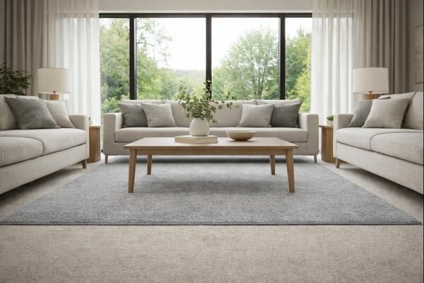 Vopi, Kusový koberec Eton šedý 73 čtverec, 60x60, šedá, chodba / předsíň