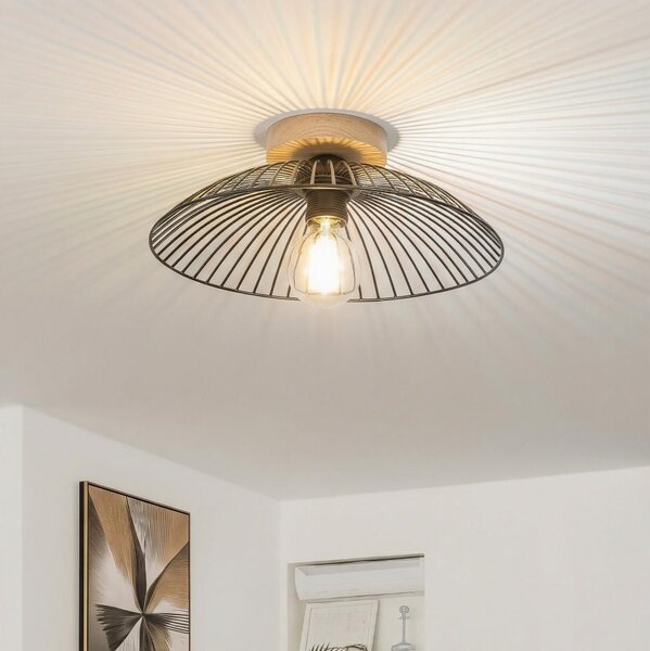 Brilagi - LED Přisazený lustr CERIA WIRE 1xE27/40W/230V pr. 38 cm černá/dub