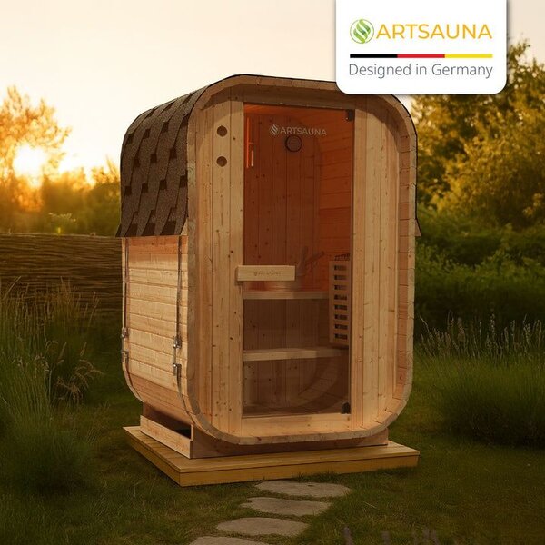 Čtvercová sudová sauna 120 x 128 x 194 cm