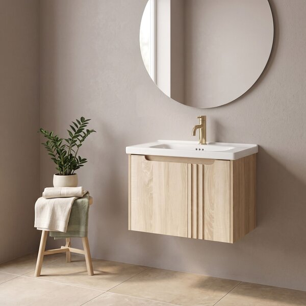 Koupelnová skříňka s umyvadlem Rea Rivo DB86-60L-3 Light 60cm