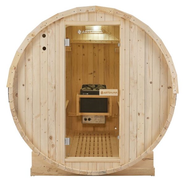 Finská sudová sauna Ø 190 cm – venkovní, z masivu, 180 cm
