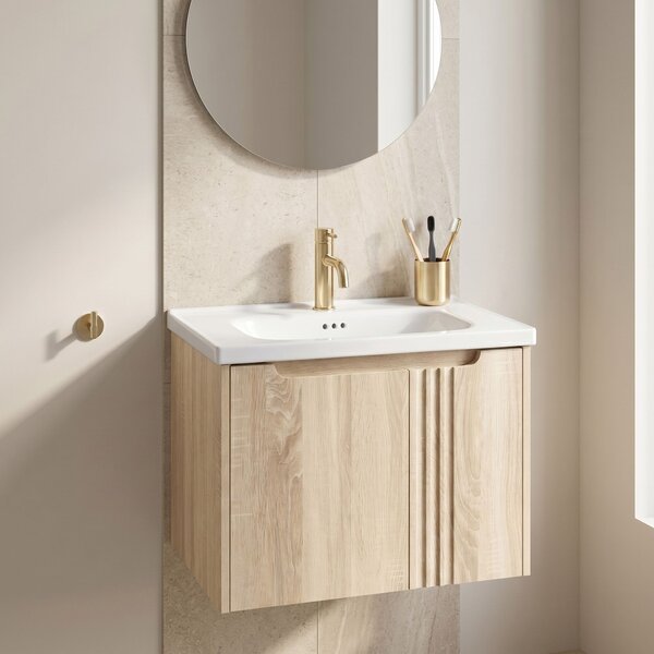 Koupelnová skříňka s umyvadlem Rea Rivo DB86-60L-3 Light 60cm