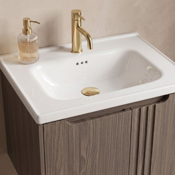 Koupelnová skříňka s umyvadlem Rea Rivo DB86-60L-1 Dark 60cm