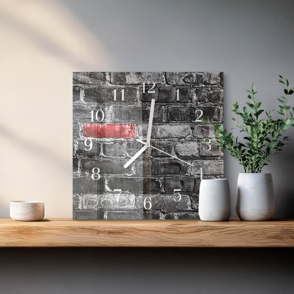 Skleněné hodiny Cihlový zskb-30x30-00083739