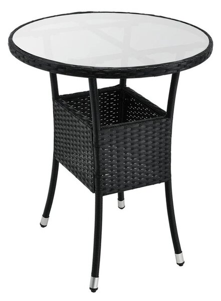 Juskys Balkónový set Bayamo - černý + krémové podušky